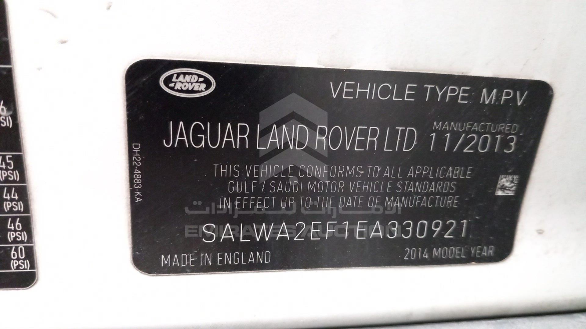 2014 RANGE ROVER SPORT VIN: SALWA2EF1EA330921