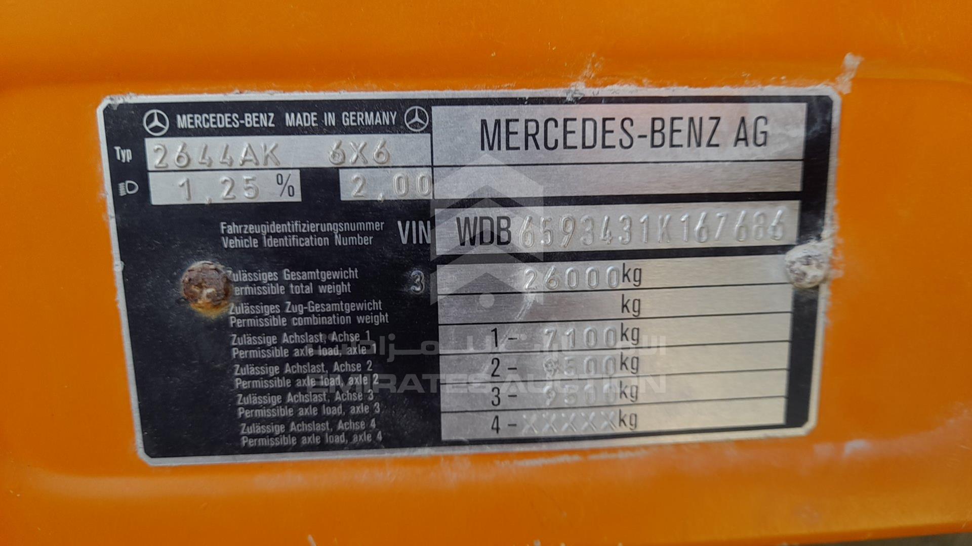 1996 MERCEDES 1840 VIN: WDB6593431K167686
