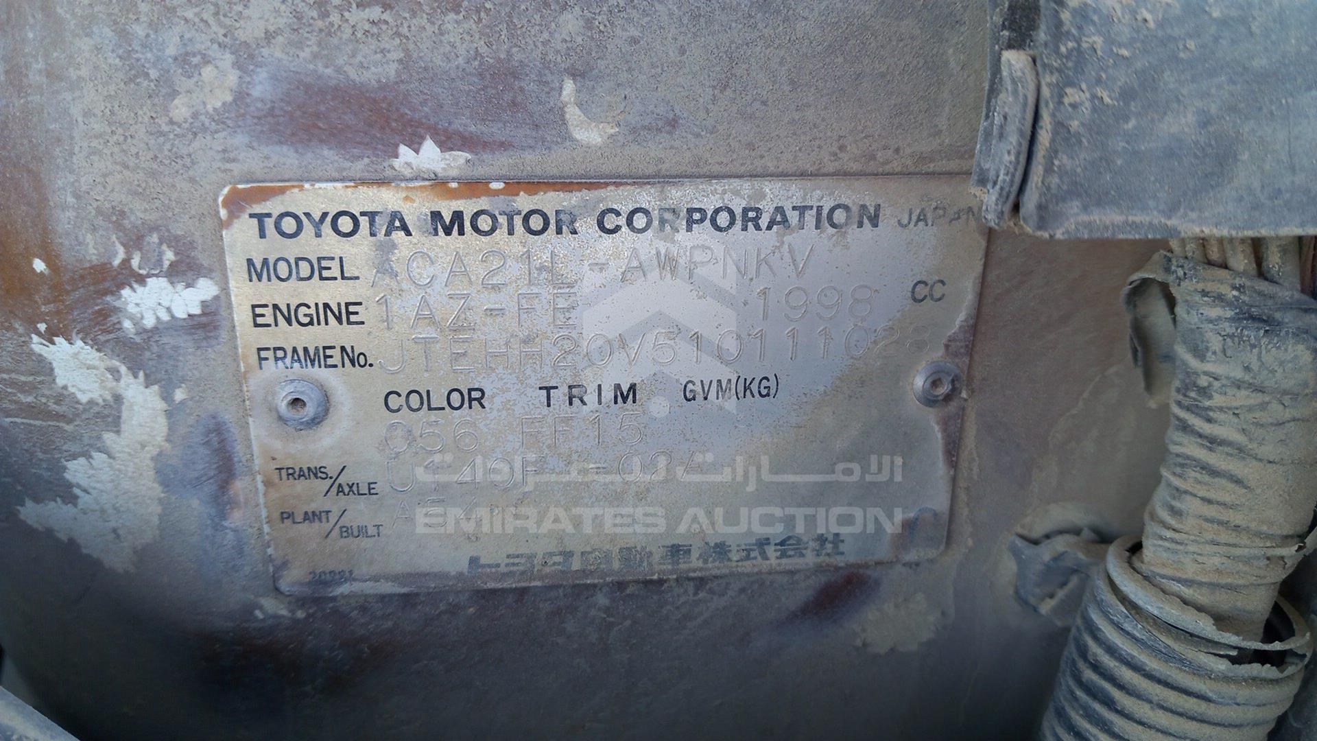 2001 TOYOTA RAV-4 VIN: JTEHH20V510111028
