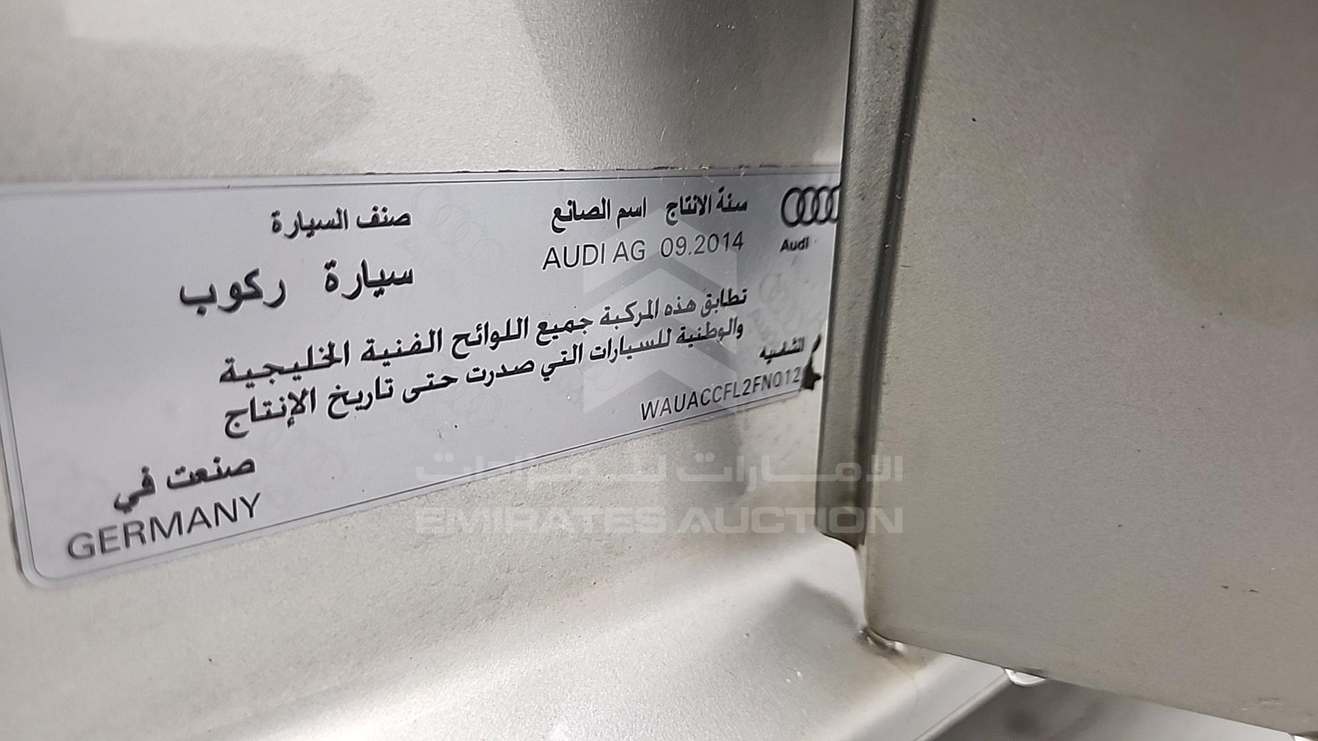 2015 AUDI A4 VIN: WAUACCFL2FN012075