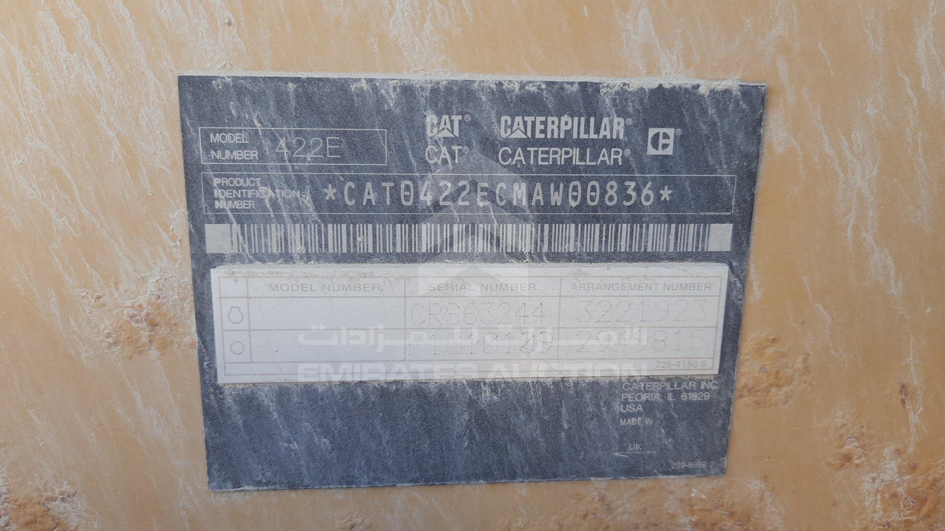 2014 CATERPILLAR 422E VIN: CAT0422ECMAW00836