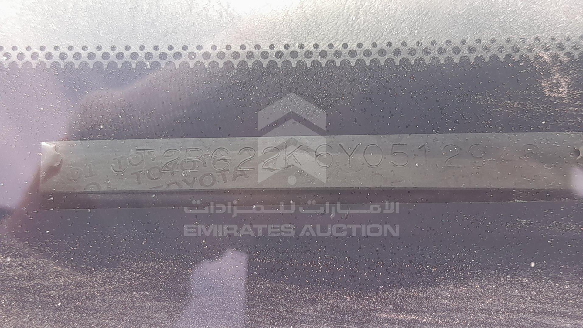 2000 TOYOTA CAMRY VIN: JT2BG22K6Y0512946