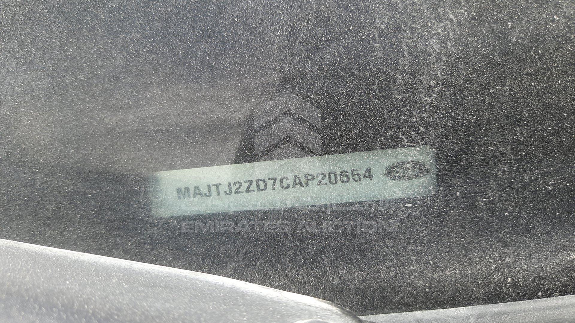 2012 FORD FIGO VIN: MAJTJ2ZD7CAP20654