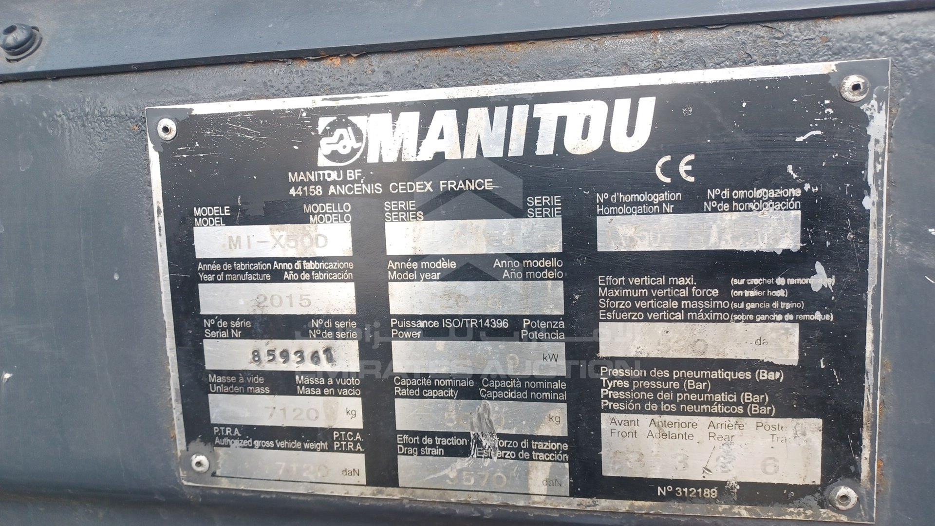 2016 MANITOU --- VIN: XXB50211AA53697