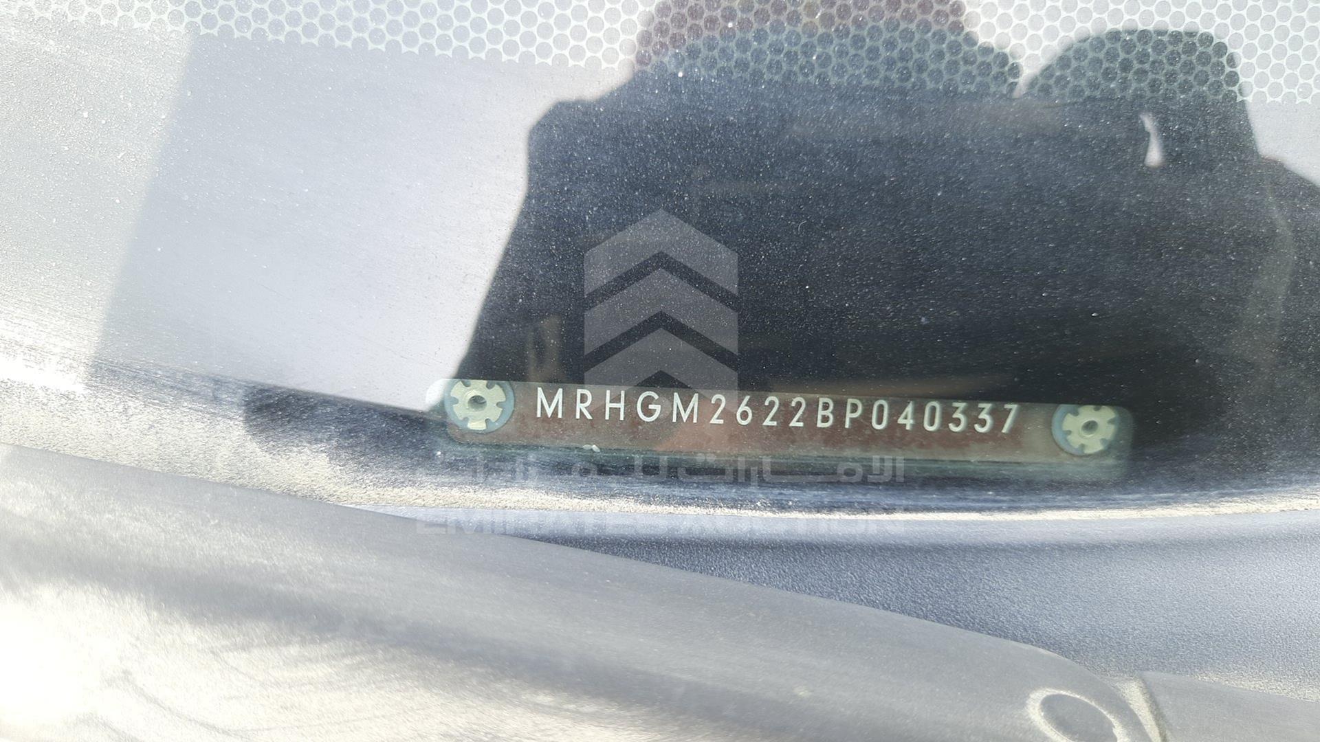 2011 HONDA CITY VIN: MRHGM2622BP040337