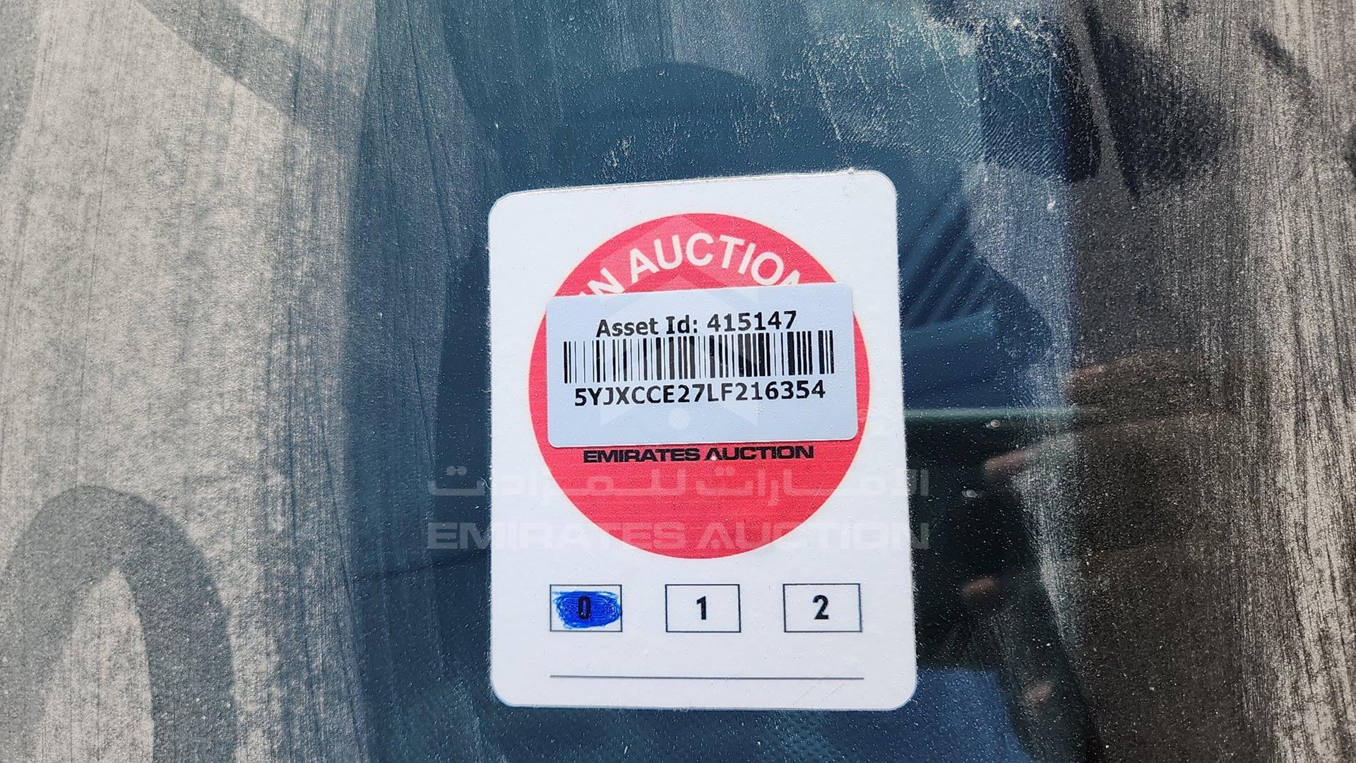 2020 TESLA MODEL X VIN: 5YJXCCE27LF216354