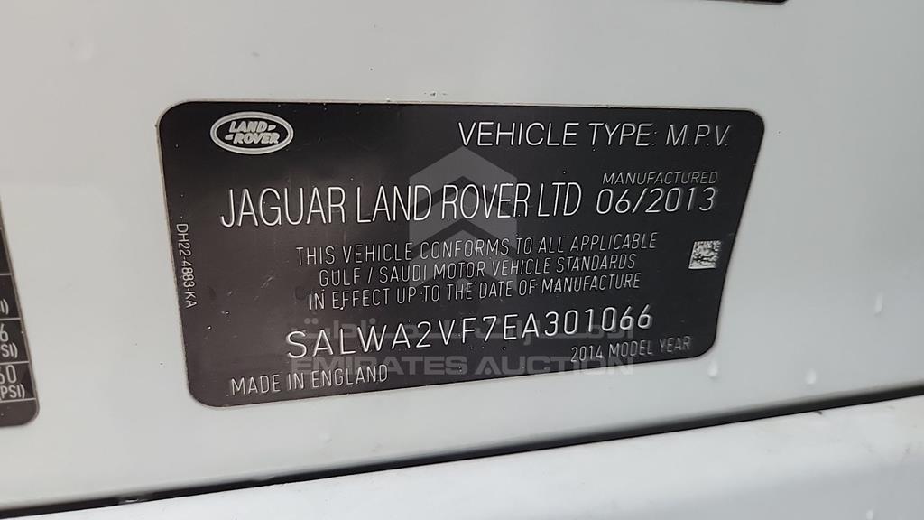 SALWA2VF7EA301066 - 2014 RANGE ROVER SPORT - #527849
