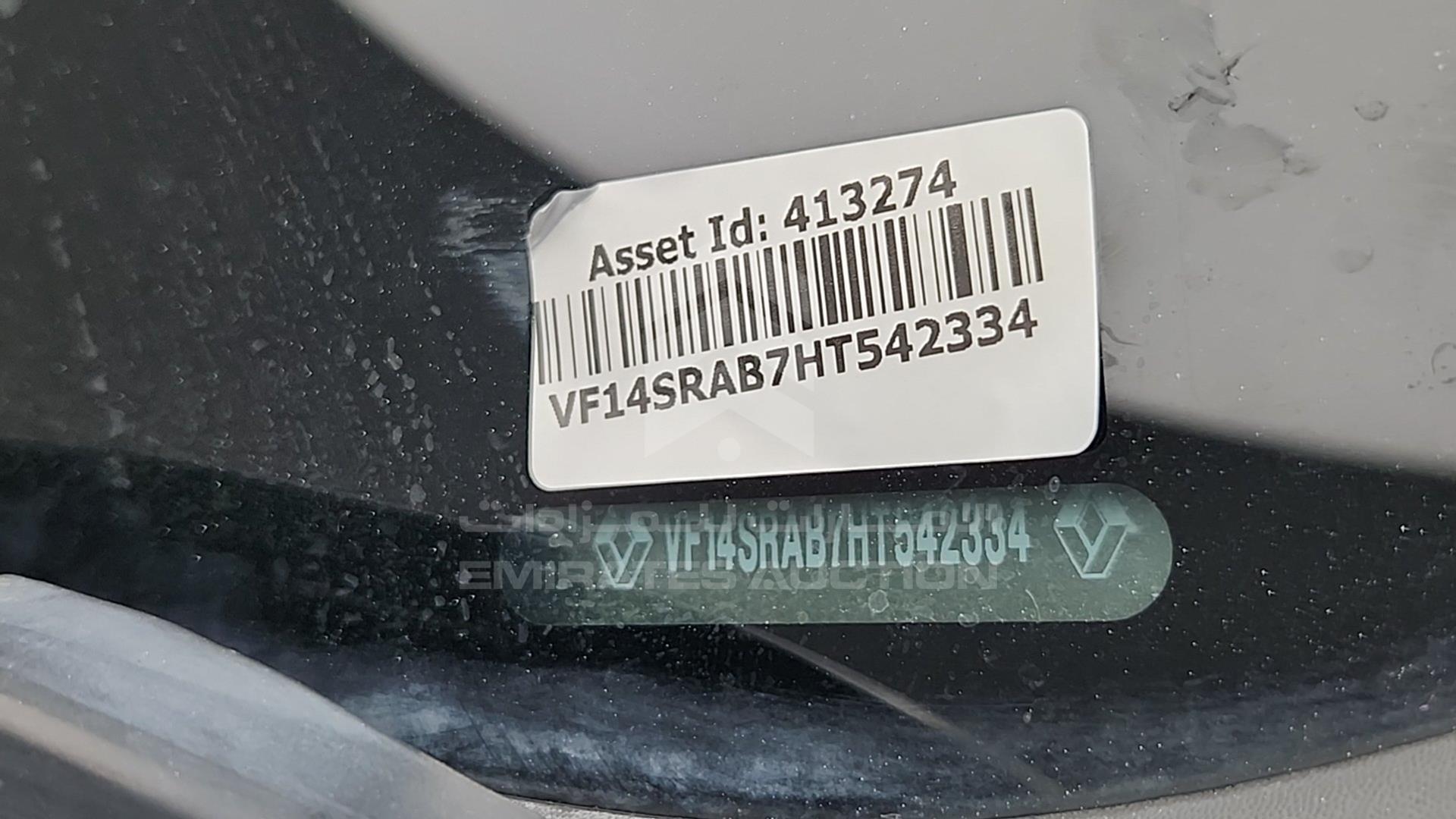 2017 RENAULT SYMBOL VIN: VF14SRAB7HT542334