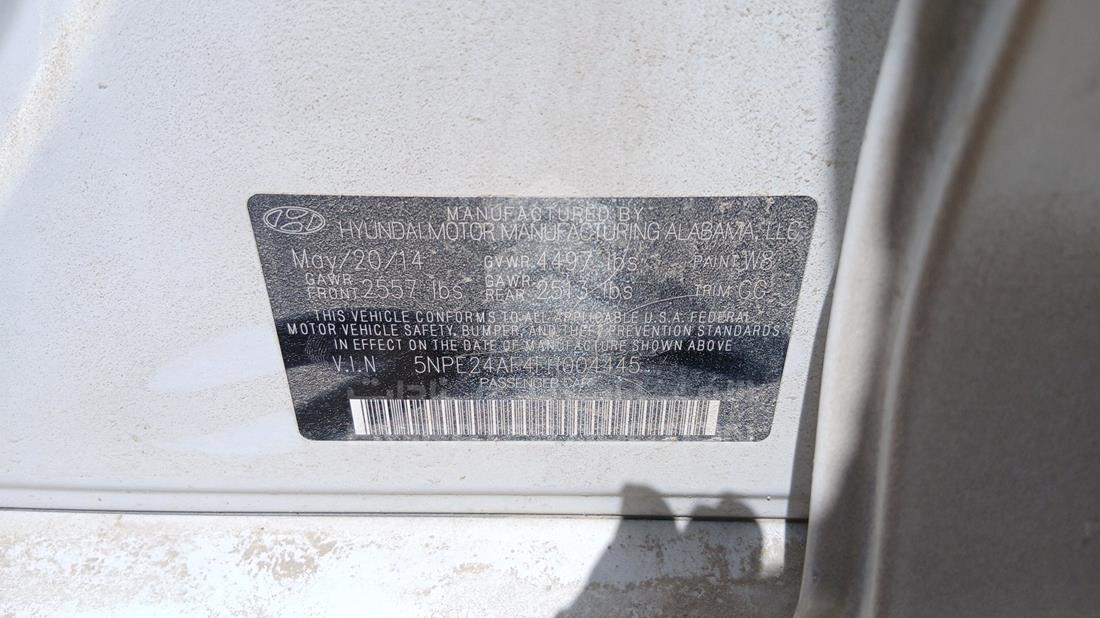 2015 Hyundai Sonata — VIN on Frame — Photo 2