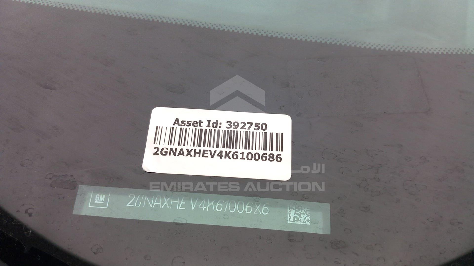 2019 CHEVROLET EQUINOX VIN: 2GNAXHEV4K6100686