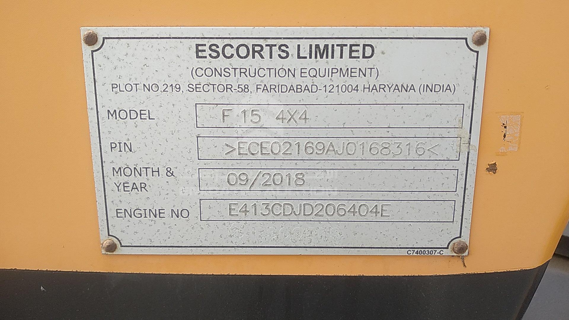 2018 ESCORTS --- VIN: ECE02169AJ0168316