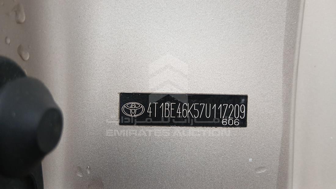 2007 Toyota Camry — VIN on Frame — Photo 4