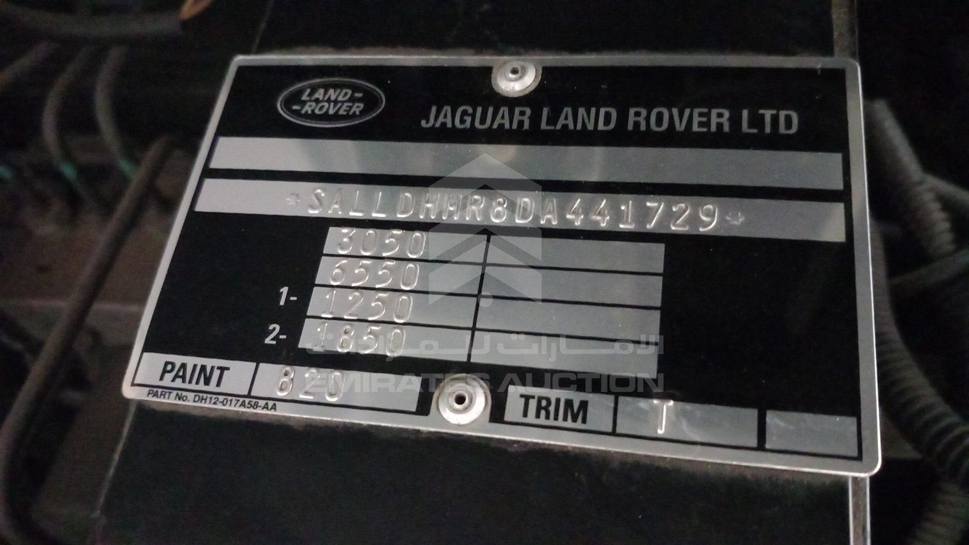2013 LAND ROVER DEFENDER VIN: SALLDHMR8DA441729