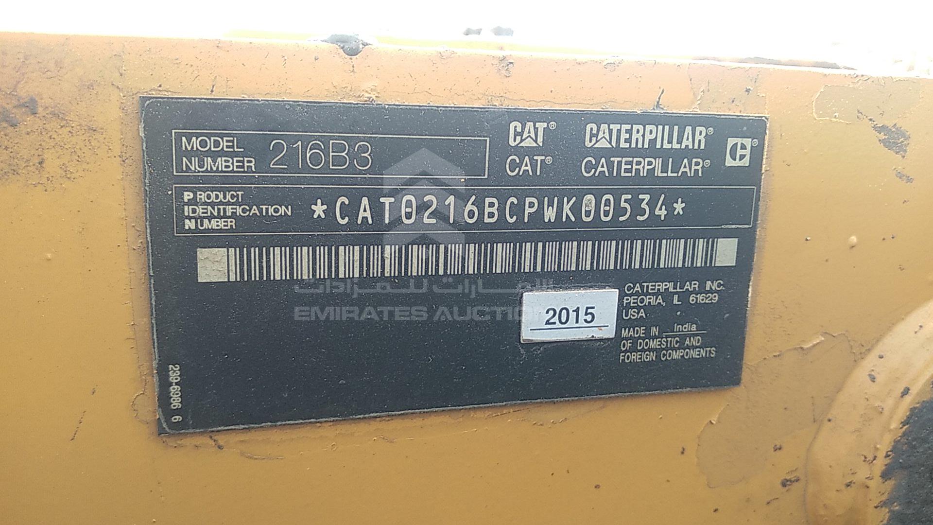 2015 CATERPILLAR 216 VIN: CAT0216BCPWK00534