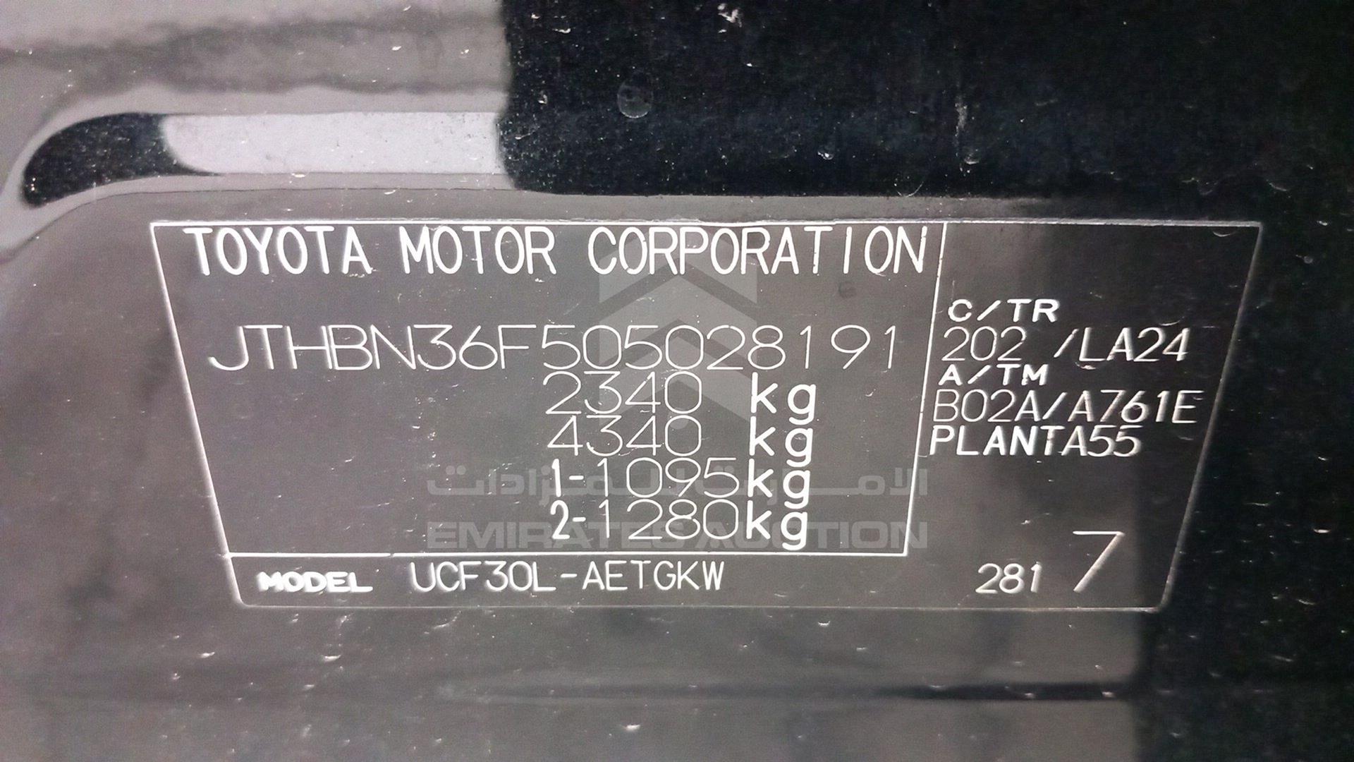 2006 LEXUS LS 430 VIN: JTHBN36F505028191