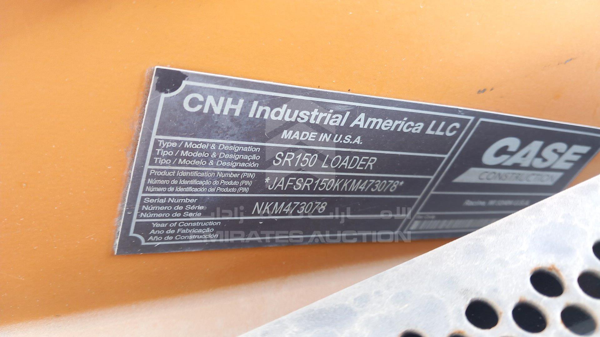 2020 CASE SR150 VIN: JAFSR150KKM473078