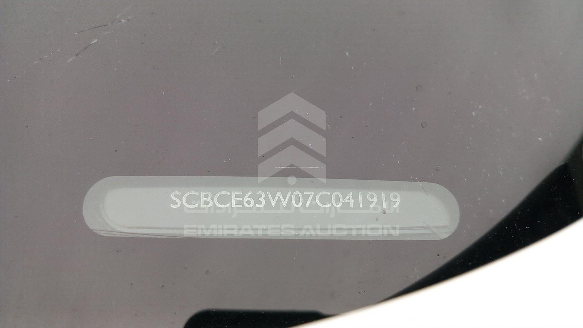 2007 BENTLEY CONTINENTAL VIN: SCBCE63W07C041919