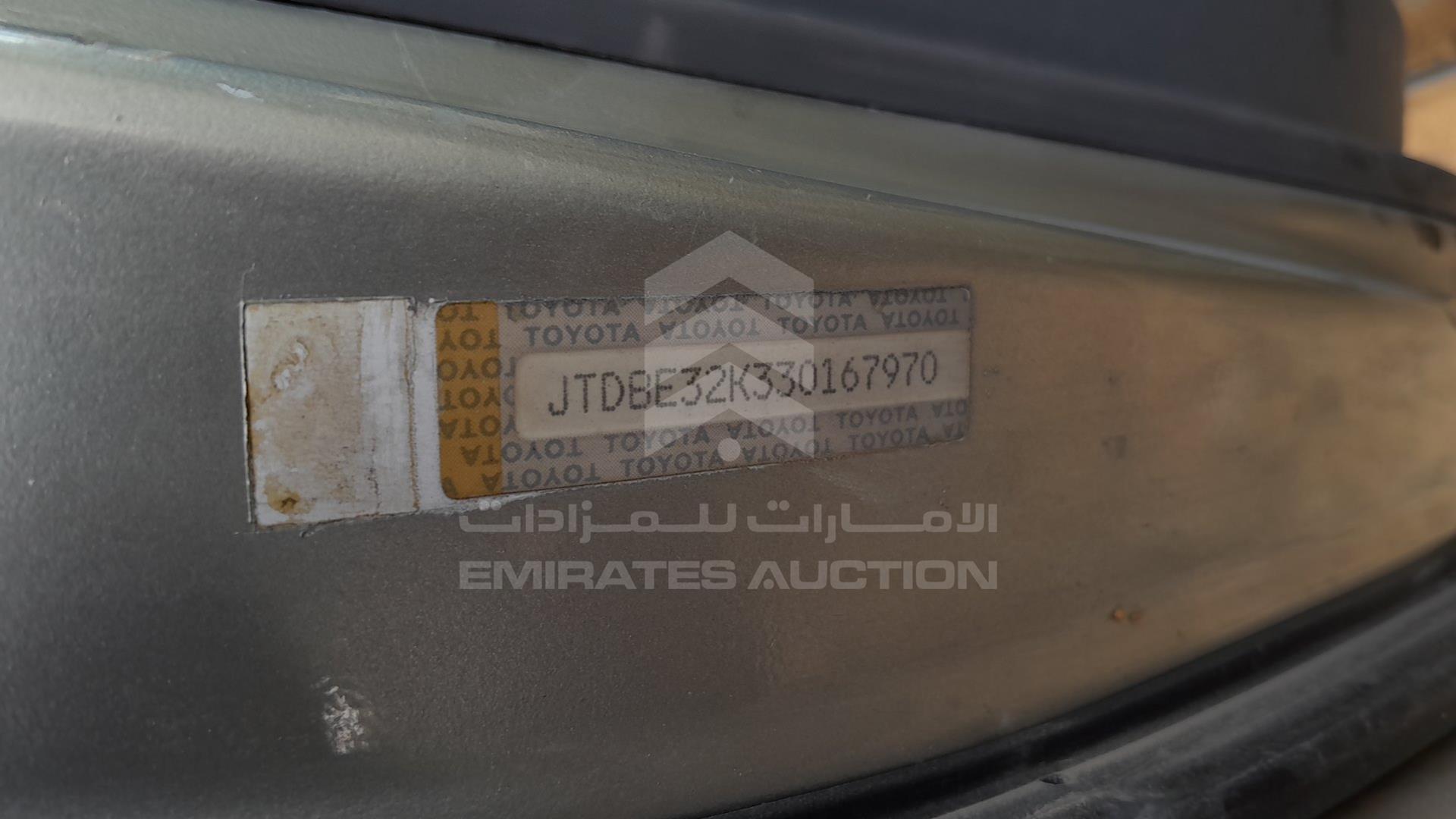 2003 TOYOTA CAMRY VIN: JTDBE32K330167970