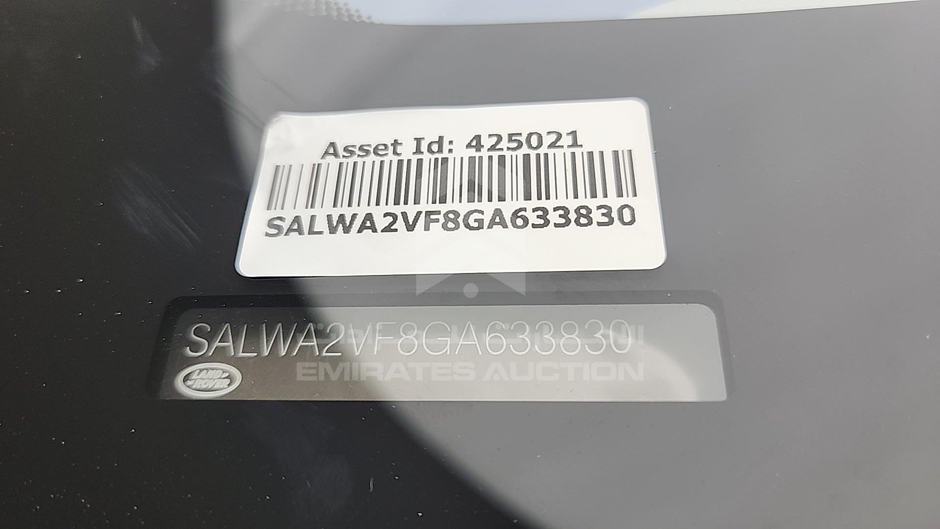 2016 RANGE ROVER SPORT VIN: SALWA2VF8GA633830