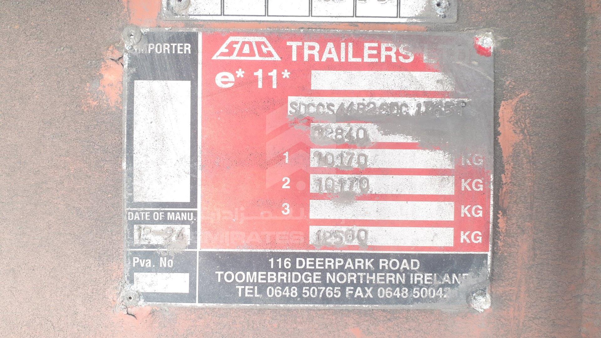 1994 TRAILER LOCAL VIN: SDCCS44R2SDC17651