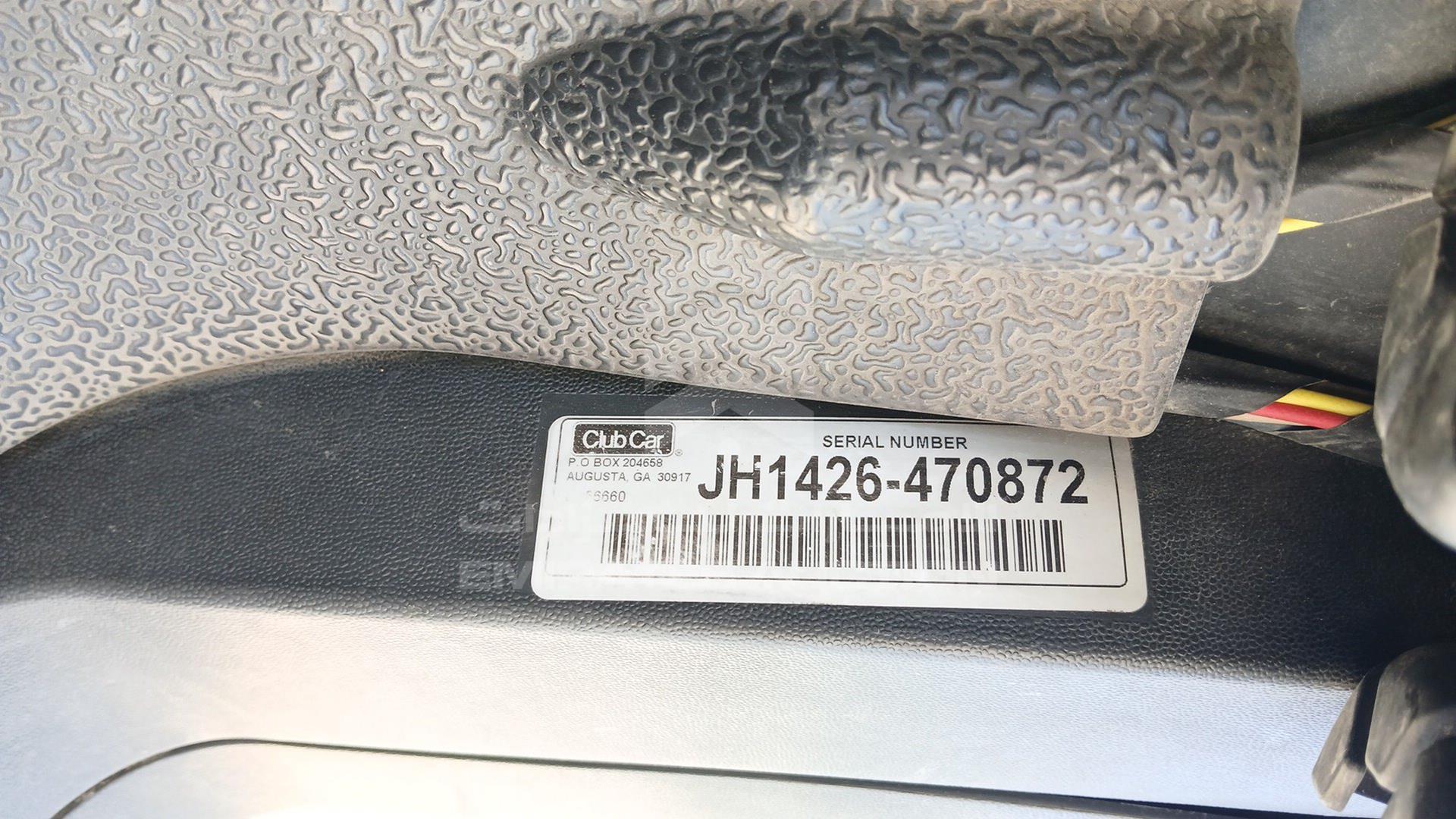 0 CLUB CAR --- VIN: JH1426470872
