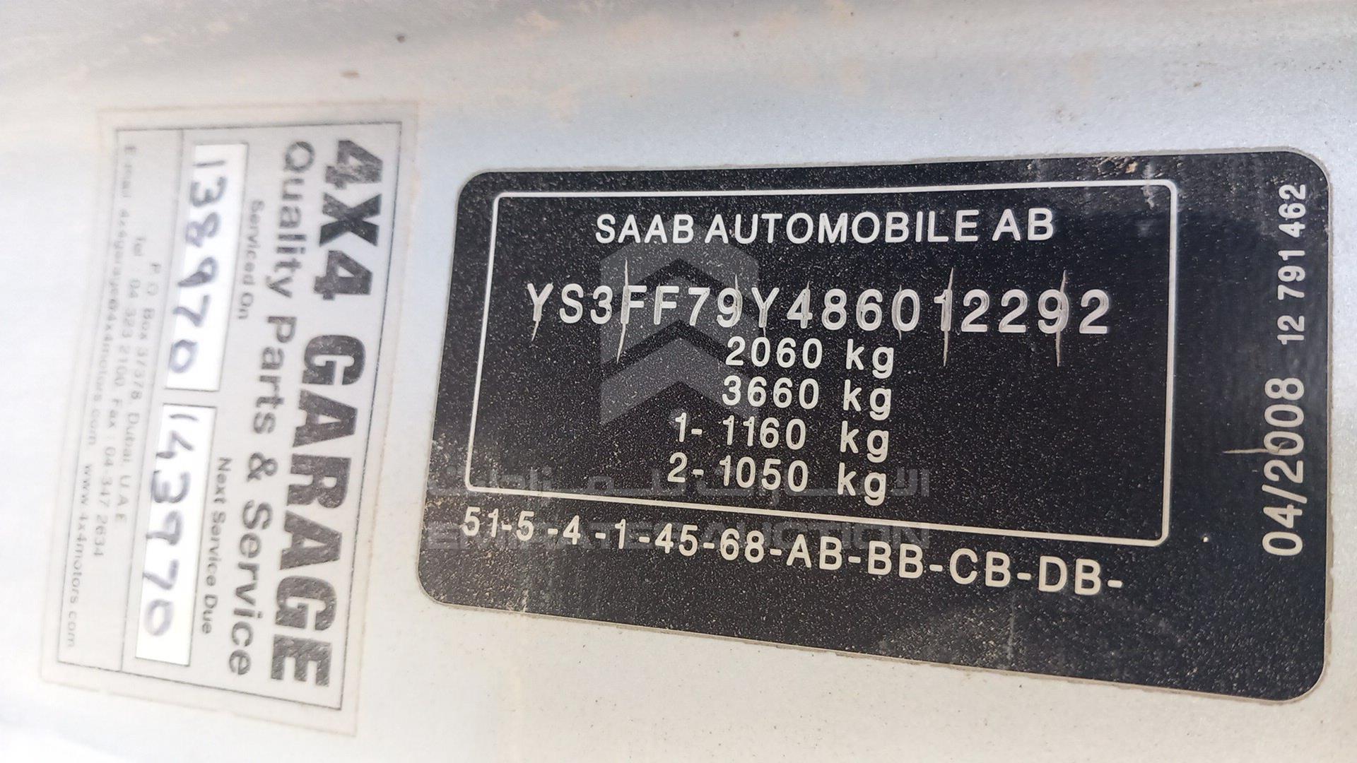 2008 SAAB 93 VIN: YS3FF79Y486012292