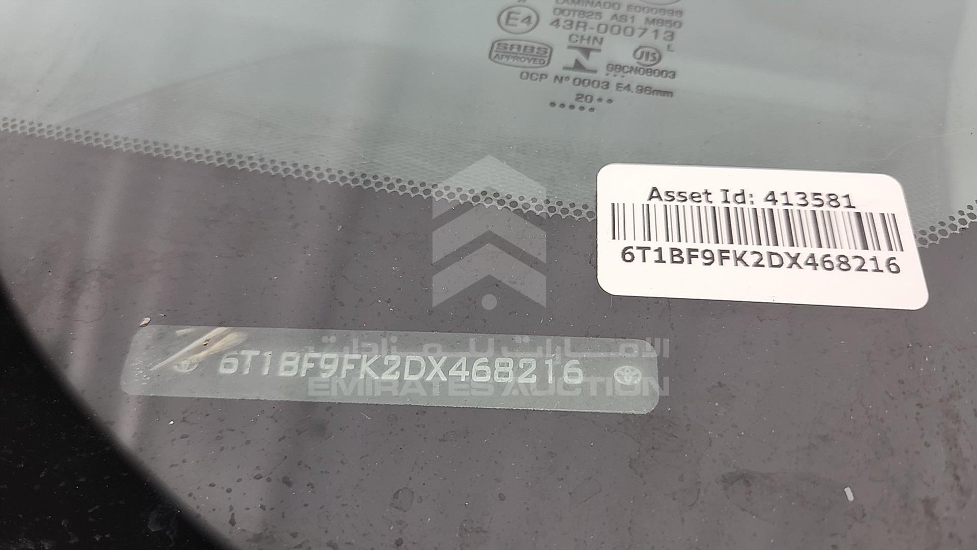 2013 TOYOTA CAMRY VIN: 6T1BF9FK2DX468216