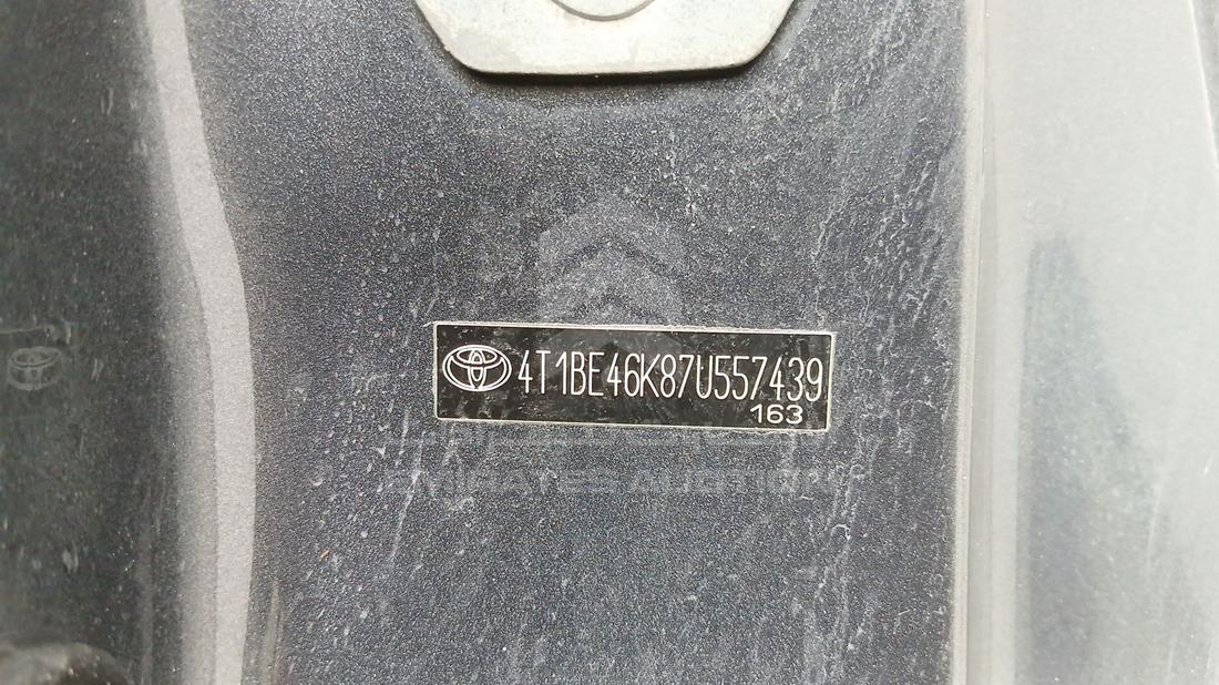 2007 Toyota Camry — VIN on Frame — Photo 5