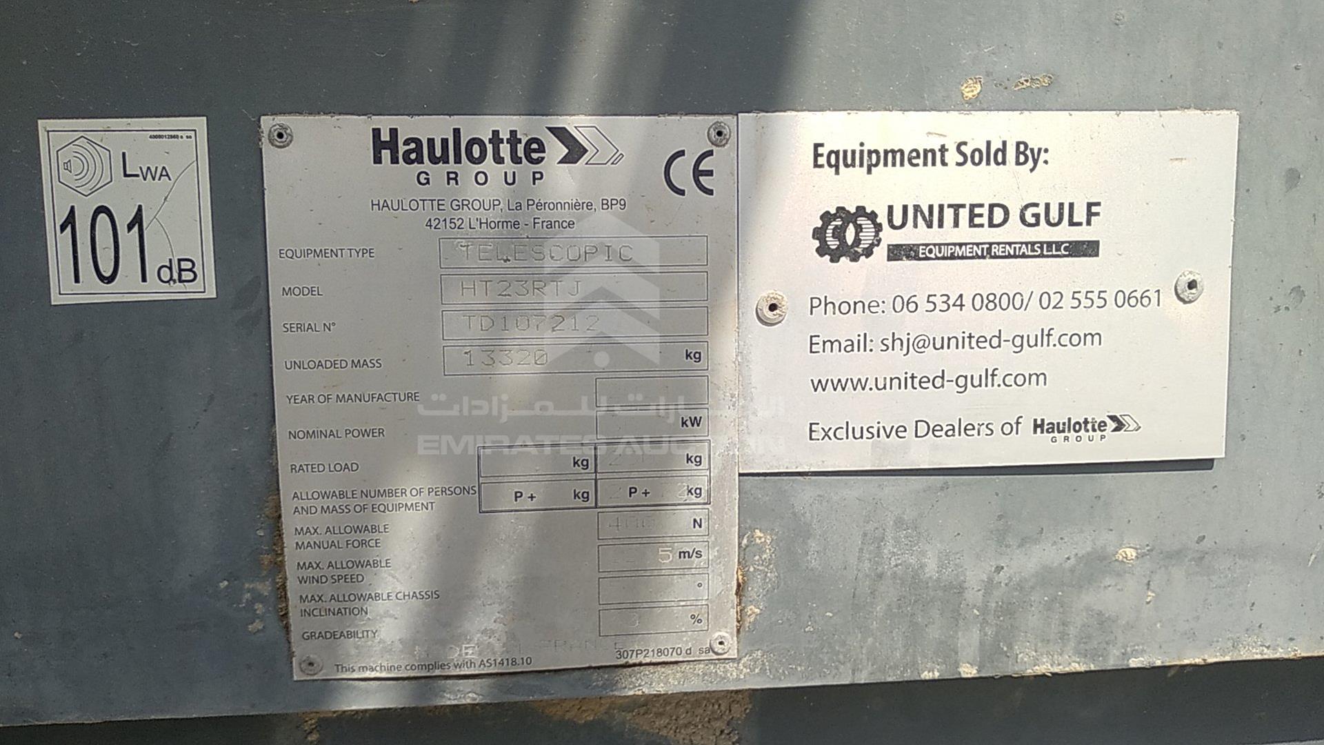 2014 HAULOTTE HT23RTJ VIN: TD107212