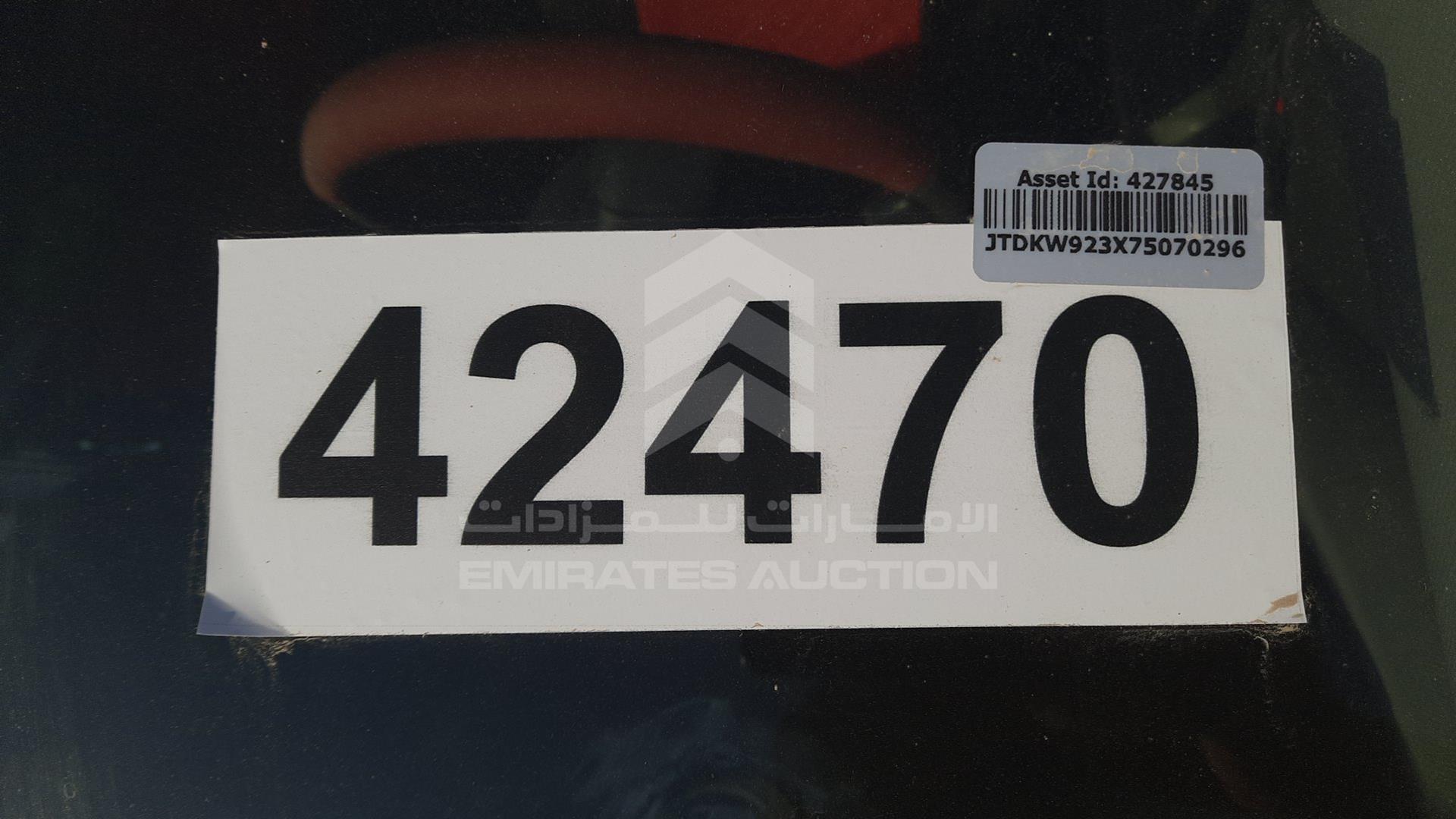 2007 TOYOTA YARIS VIN: JTDKW923X75070296
