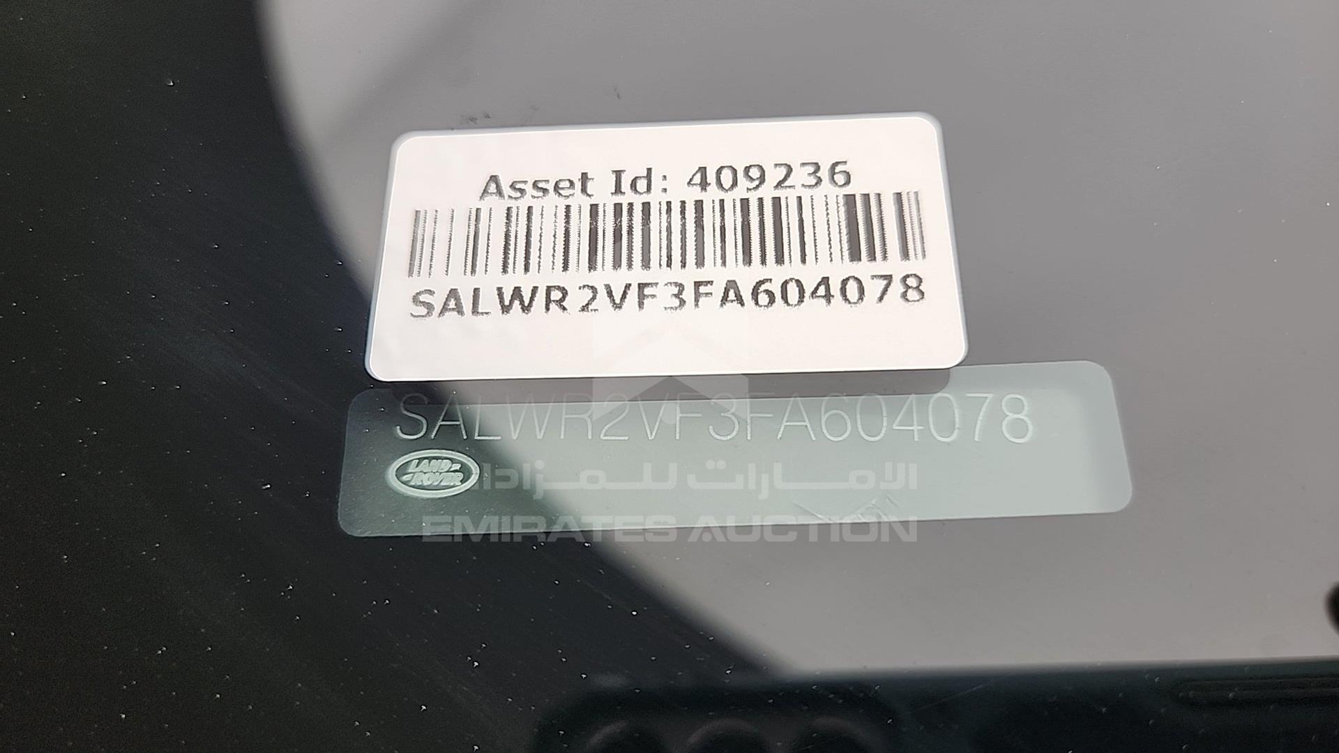 2015 RANGE ROVER SPORT VIN: SALWR2VF3FA604078
