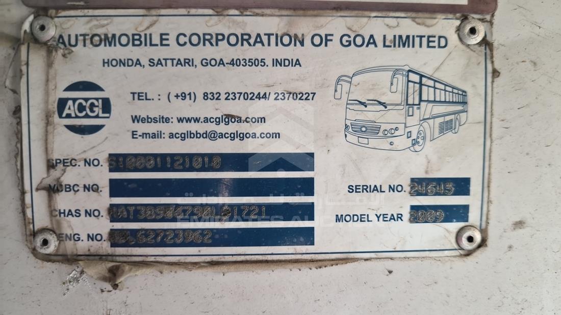 2009 Tata Bus — VIN on Frame — Photo 3