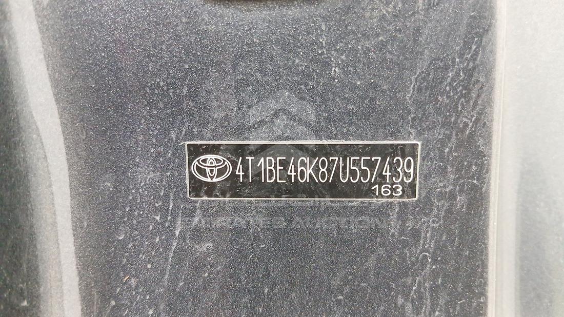 2007 Toyota Camry — VIN on Frame — Photo 6
