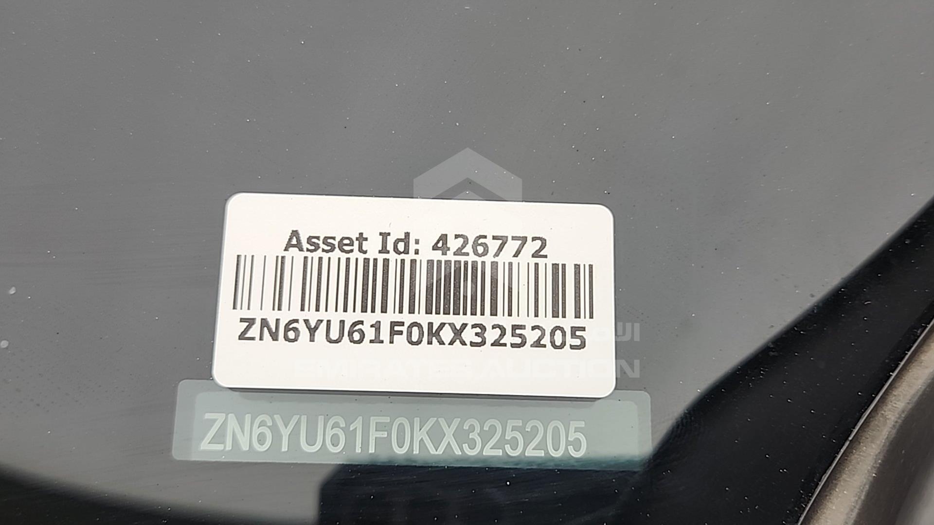 2019 MASERATI LEVANTE VIN: ZN6YU61F0KX325205