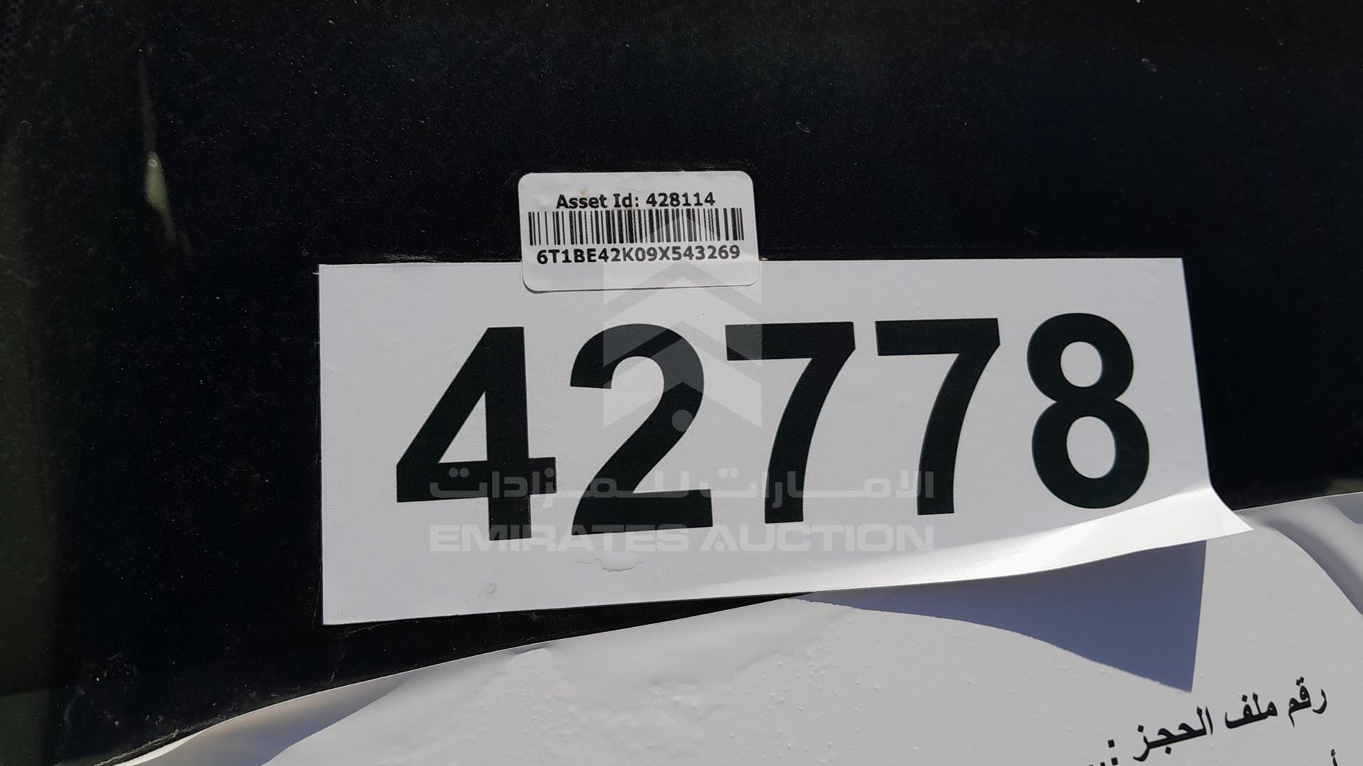 2009 TOYOTA CAMRY VIN: 6T1BE42K09X543269