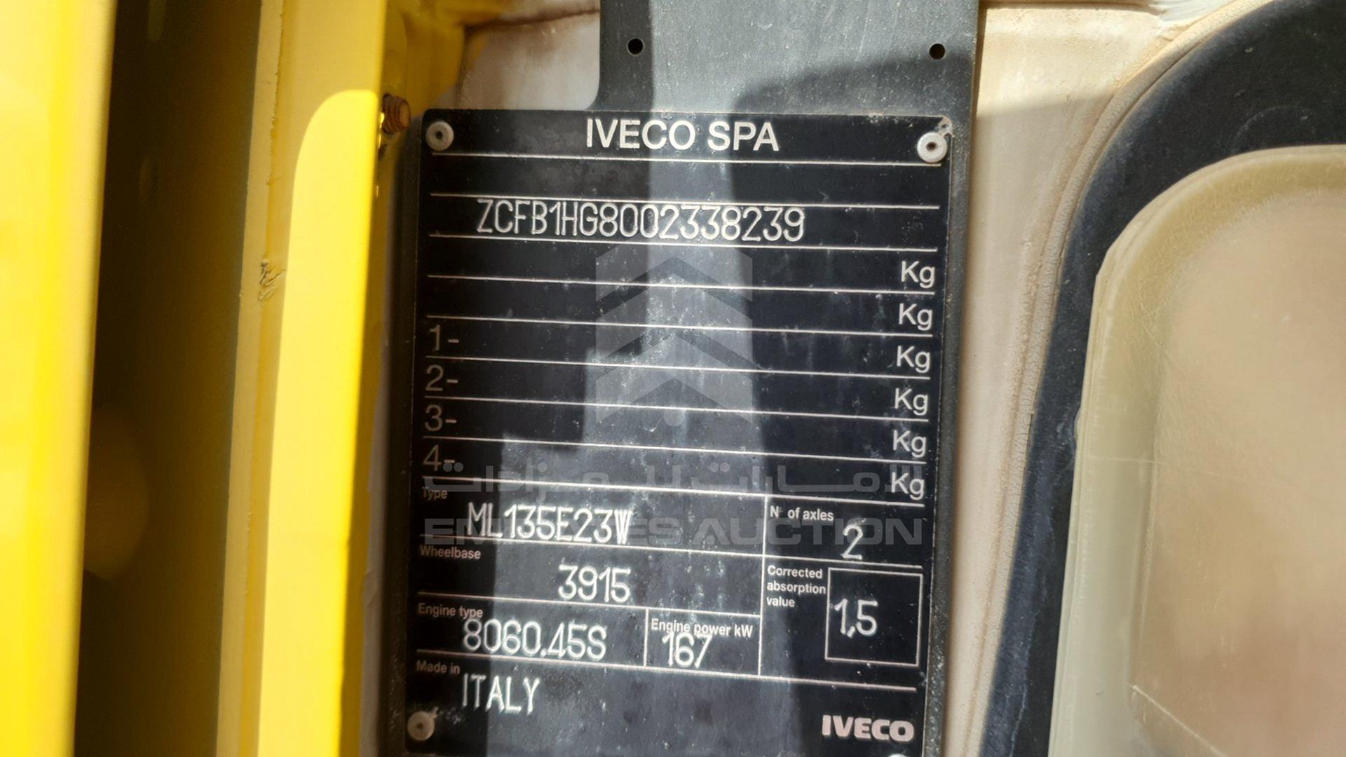 0 IVECO EUROCARGO VIN: ZCFB1HG8002338239
