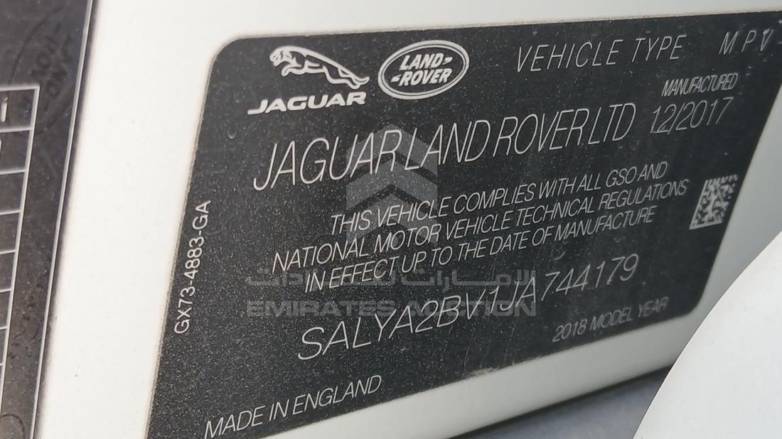 2018 Range Rover Velar — VIN on Frame — Photo 3