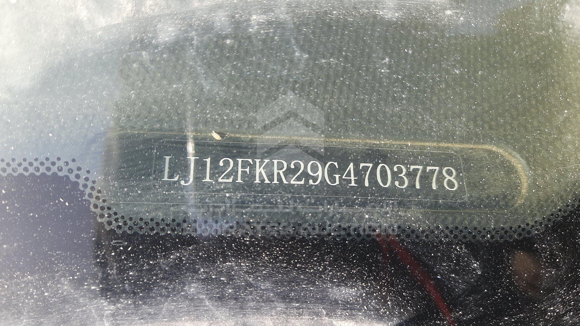 2016 JAC J4 VIN: LJ12FKR29G4703778