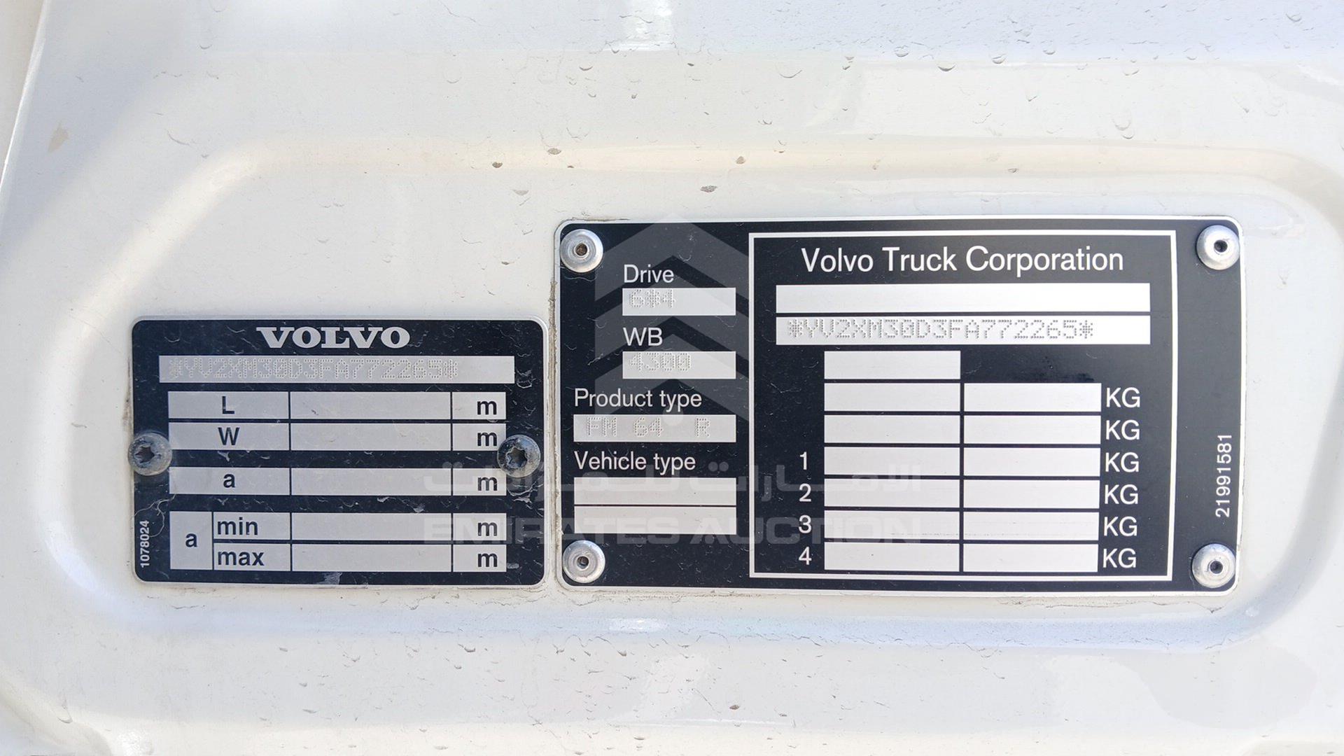 2015 VOLVO FMX 370 VIN: YV2XM30D3FA772265