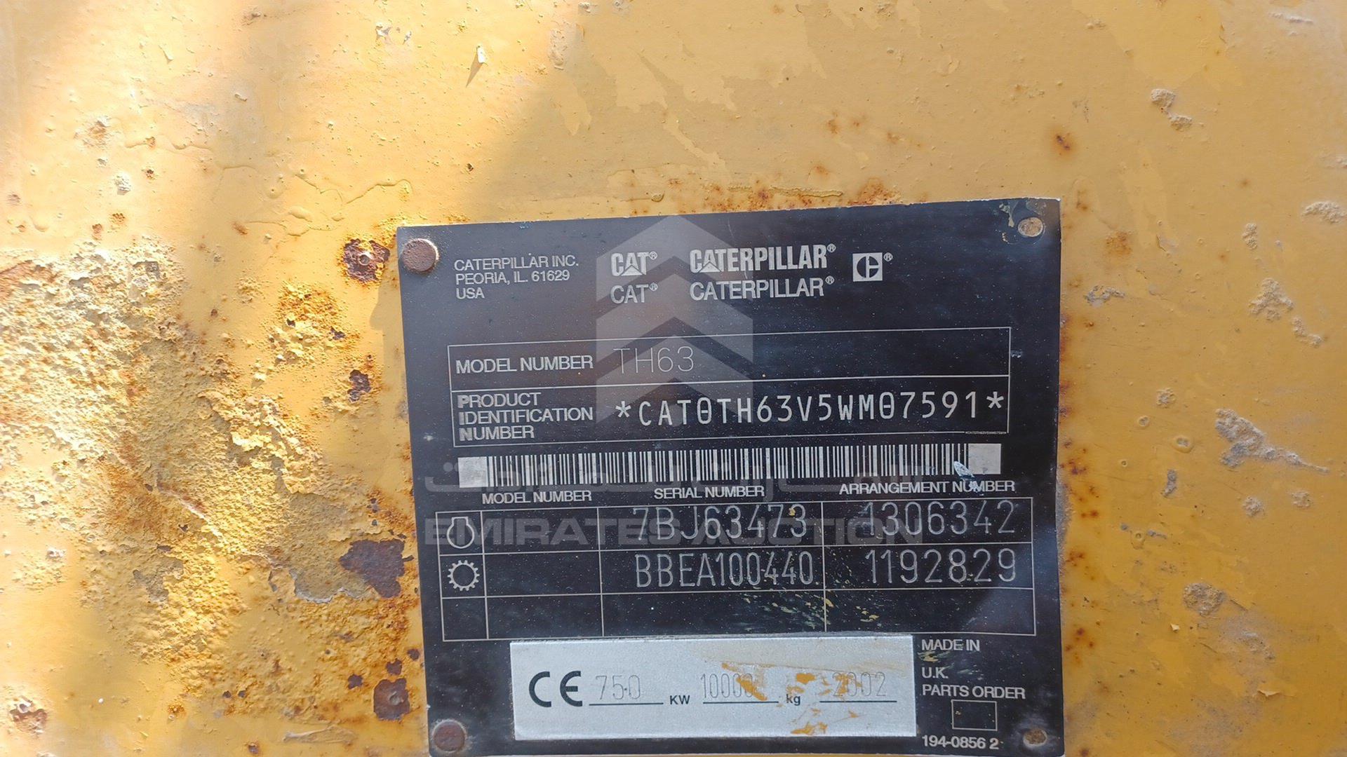 2002 CATERPILLAR --- VIN: CAT0TH63V5WM07591