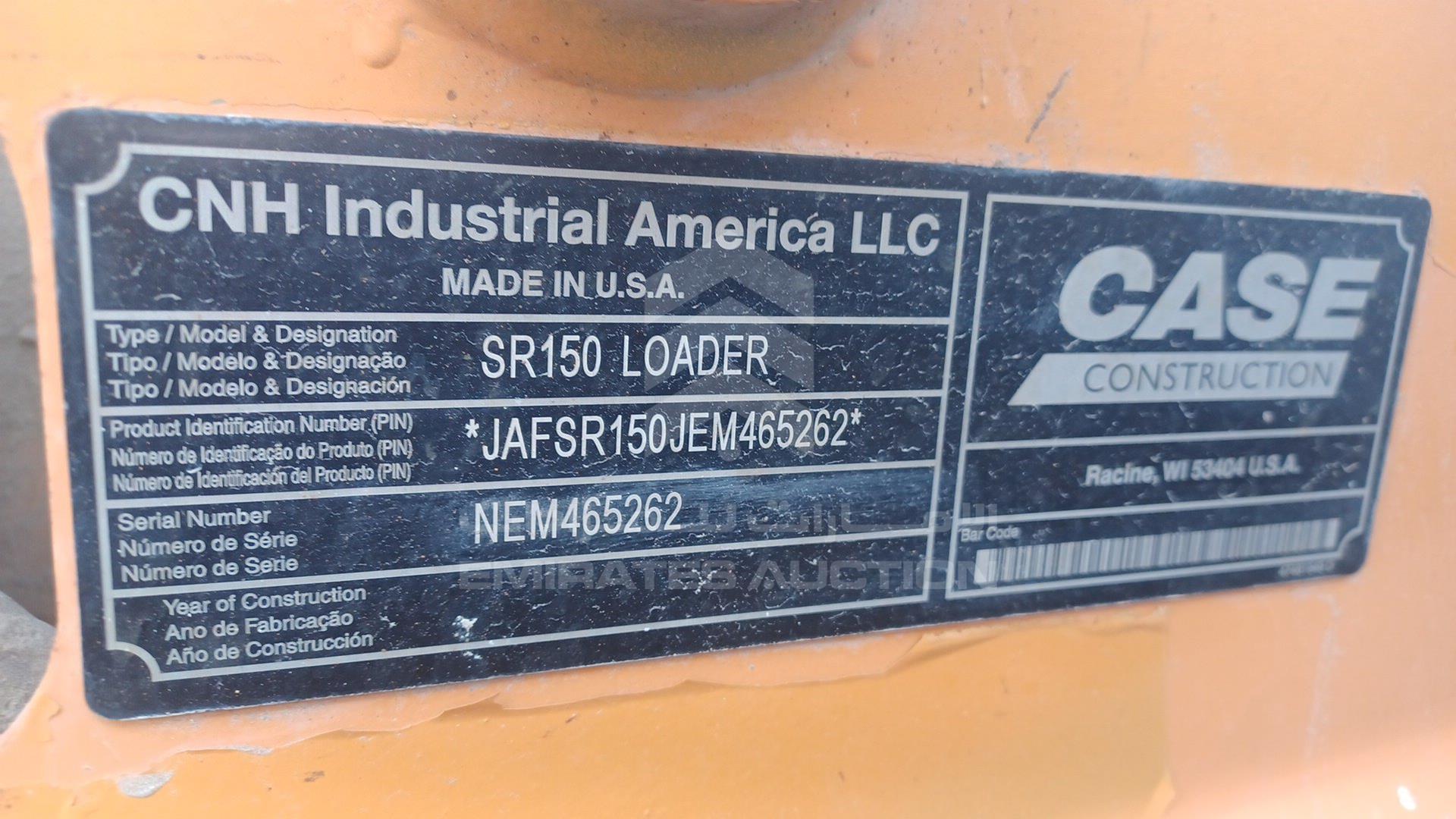 2015 CASE SR150 VIN: NEM465262