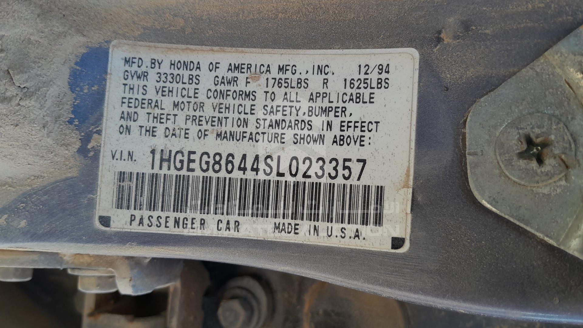 0 HONDA CIVIC VIN: 1HGEG8644SL023357