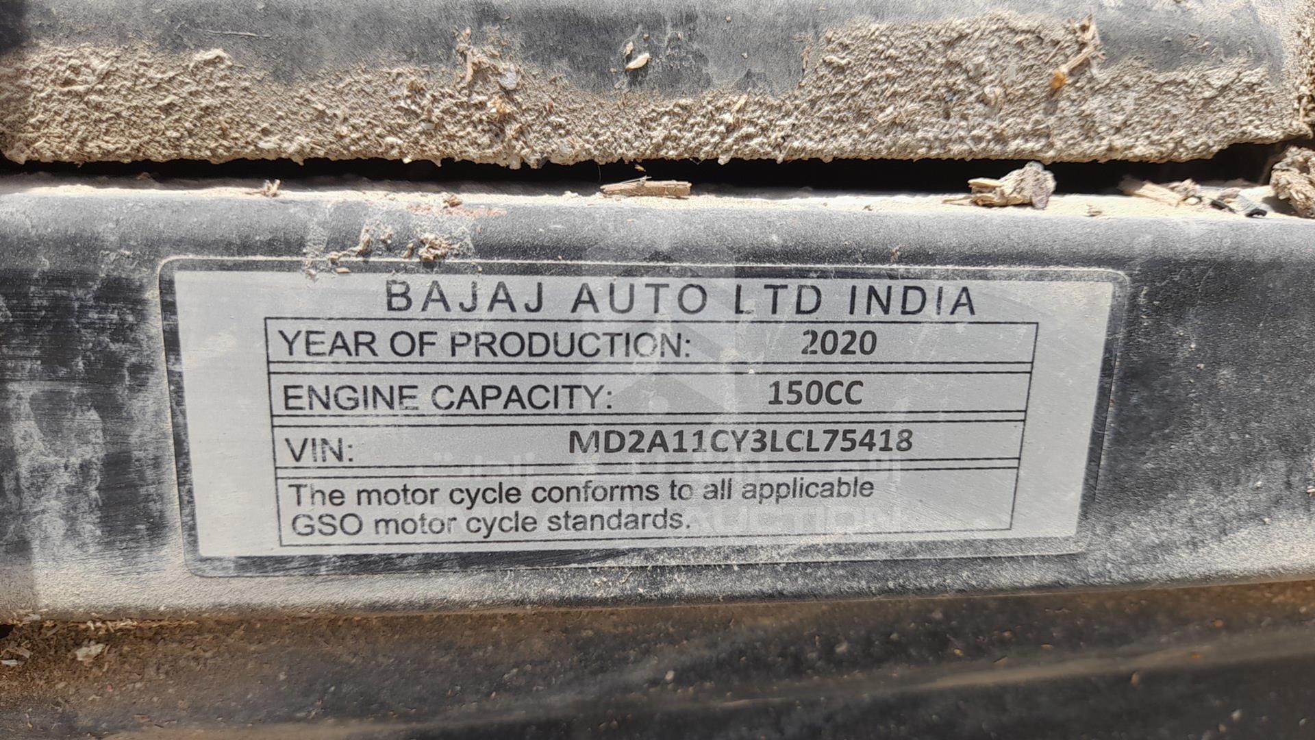 2020 BAJAJ PULSAR VIN: MD2A11CY3LCL75418