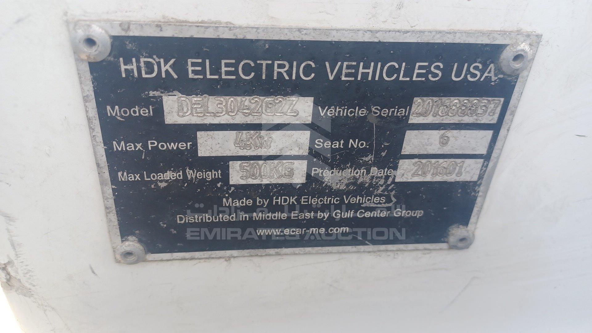 0 GOLF CART ELECTRIC VIN: 201688837