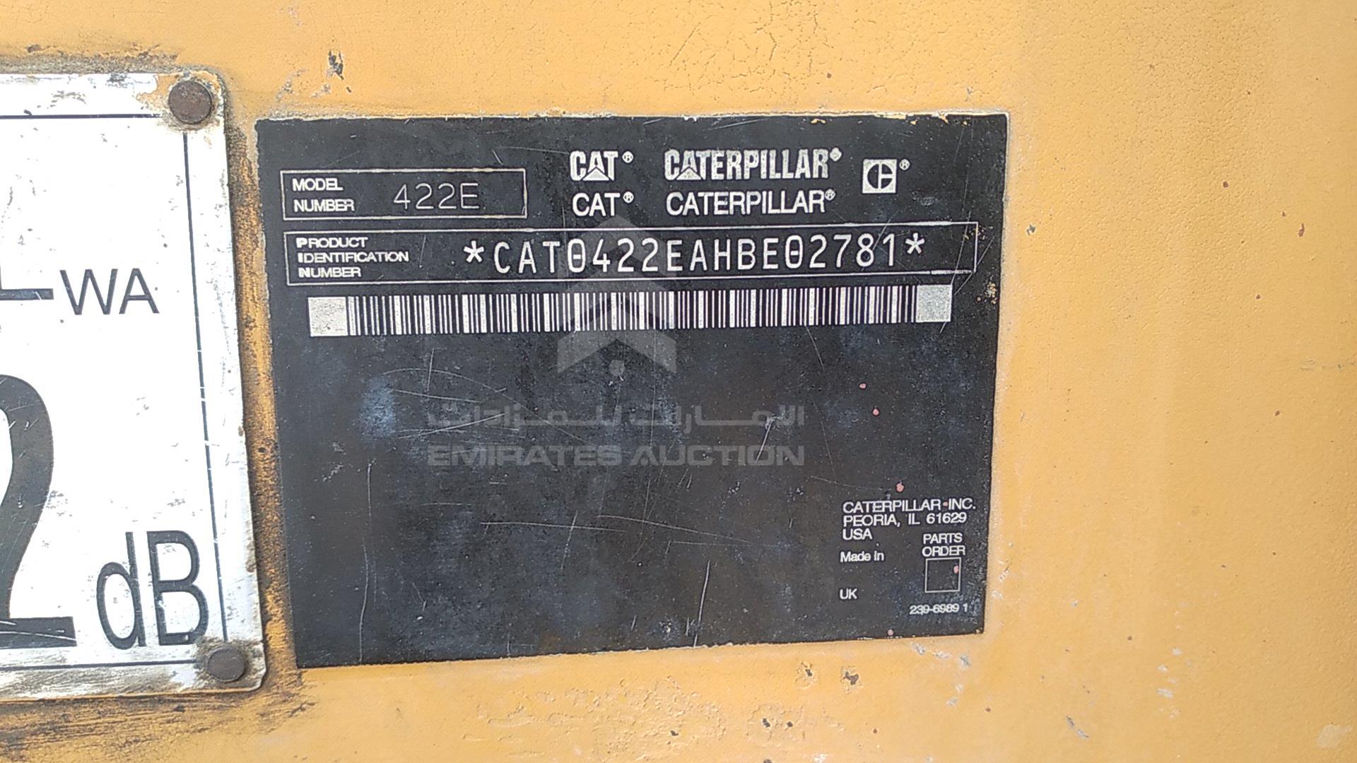 2009 CATERPILLAR 422E VIN: CAT0422EAHBE02781