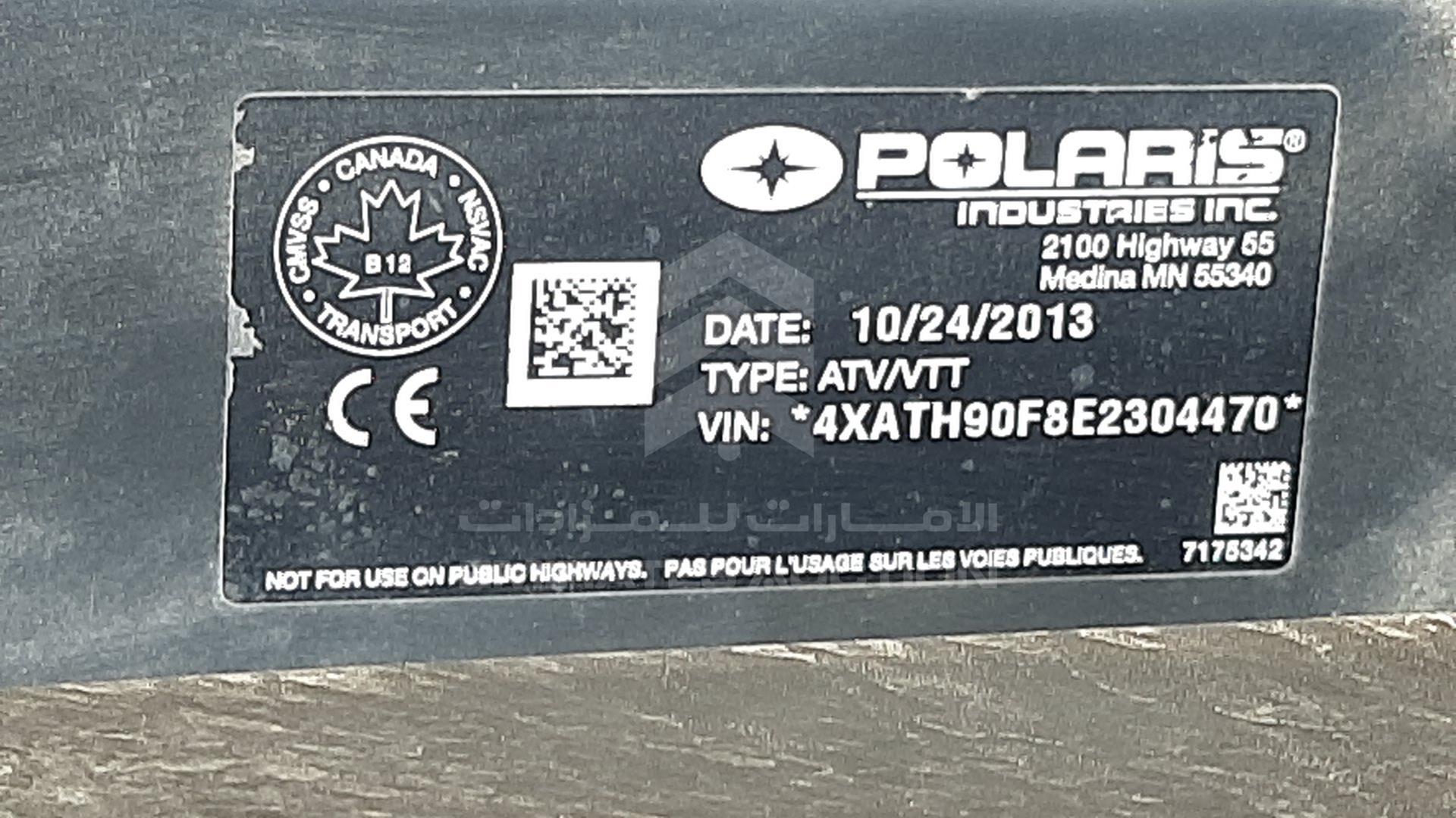 2014 POLARIS RANGER VIN: 4XATH90F8E2304470