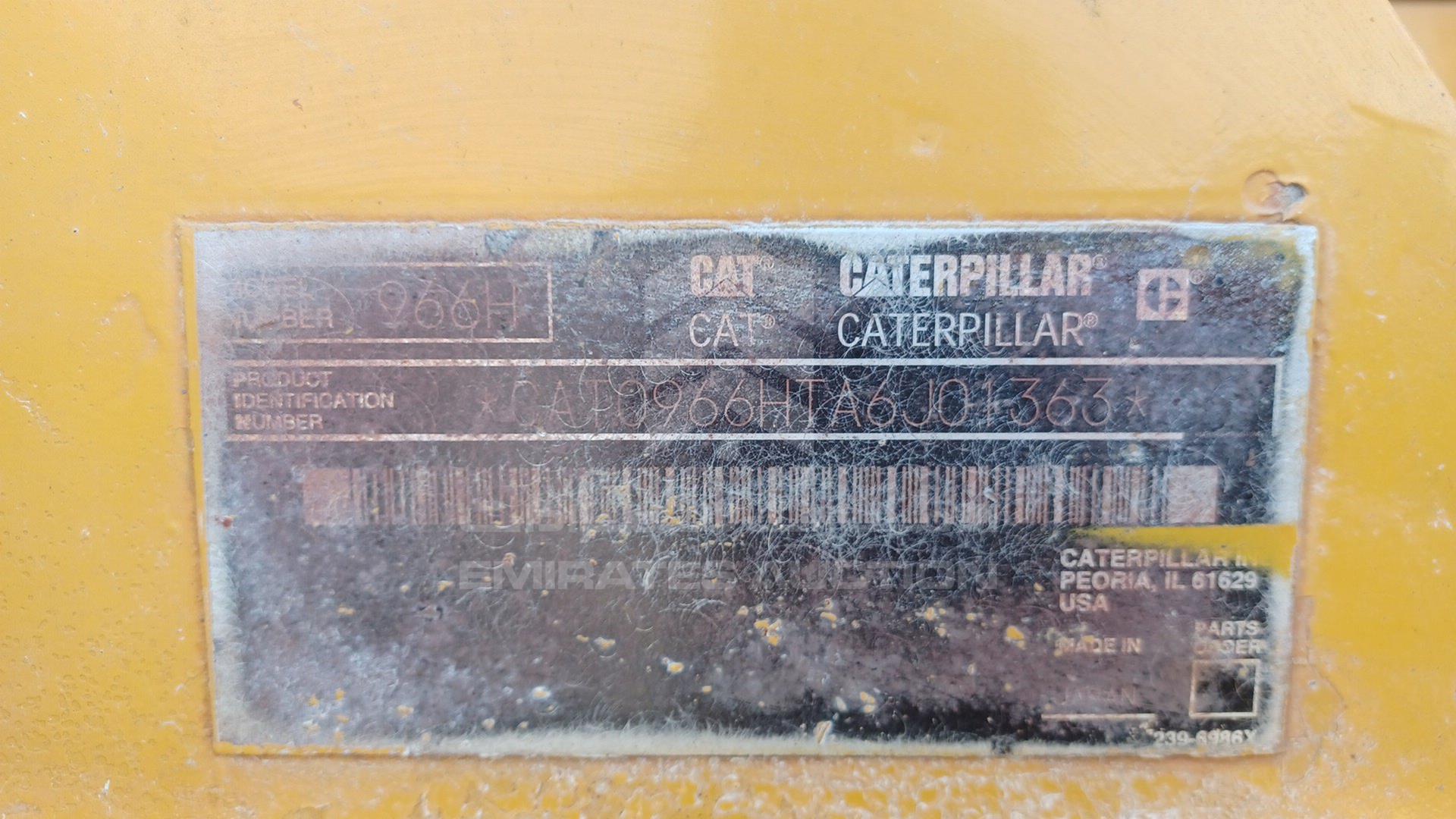 2011 CATERPILLAR 966H VIN: CAT0966HTA6J01363