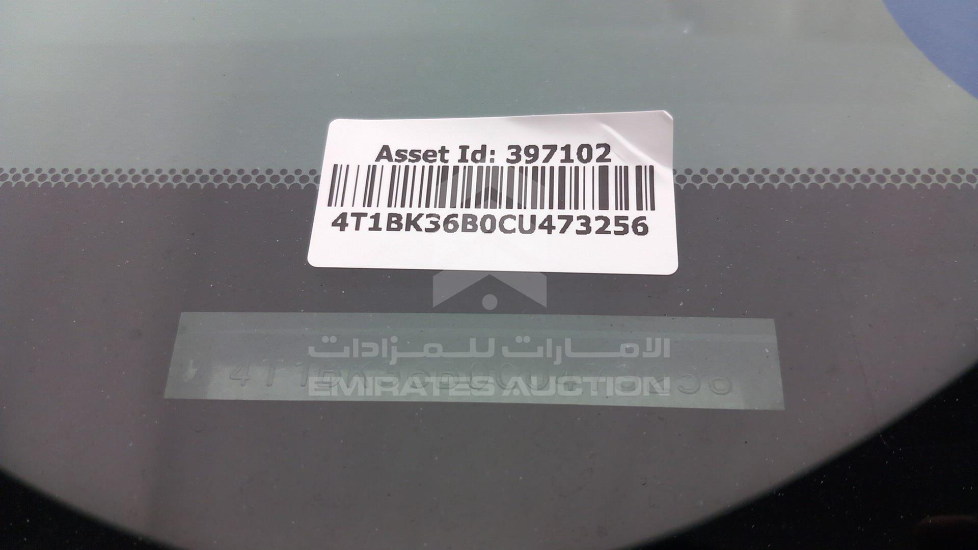 2012 TOYOTA AVALON VIN: 4T1BK36B0CU473256