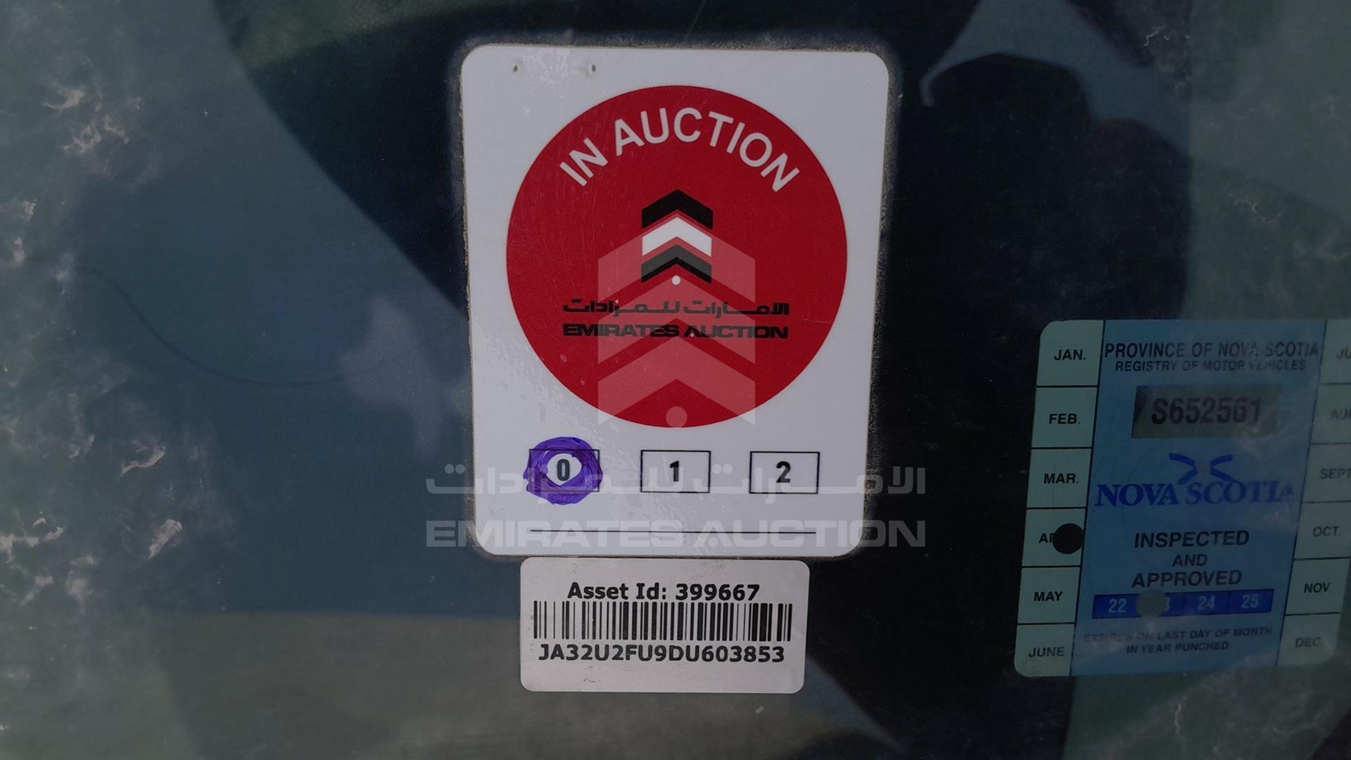 2013 MITSUBISHI LANCER VIN: JA32U2FU9DU603853