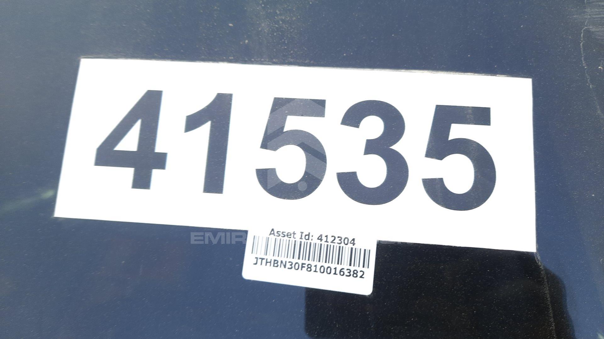 2001 LEXUS LS 430 VIN: JTHBN30F810016382